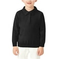 thumbnail image 1 of Cotton Sweaters Girls Boys Comfy Knit Collared Long Sleeve Tops Po-los Solid Casual Spring Fall School Uniform (9 Years, Black), 1 of 6