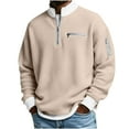 thumbnail image 1 of Cotton Sweatshirts for Men Half Zip Mock Neck Top Loose Fit Long Sleeve Pullover No Hood Top, 1 of 8