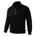 thumbnail image 1 of Cotton Sweatshirts for Men with Zipper Collared Long Sleeve Golf Shirts Mens Casual Solid Color Pullover Slim-Fit Office Work Tees Tops, 1 of 8