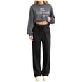 thumbnail image 1 of Cotton Sweatsuits Womens 2 Piece Casual Tracksuits Sweatshirt and Sweatpant Wide Leg Pant Sets Lounge Outfits (M, Style #A), 1 of 4