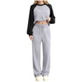 thumbnail image 1 of Cotton Sweatsuits Womens 2 Piece Casual Tracksuits Sweatshirt and Sweatpant Wide Leg Pant Sets Lounge Outfits (XL, Gray), 1 of 5