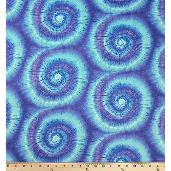 Cotton Swirl Blue Tie-Dye Colorful Spirals Designs Patterns Timeless Treasures Blue Cotton Fabric Print by the Yard (SWIRL-CD3759-BLUE)