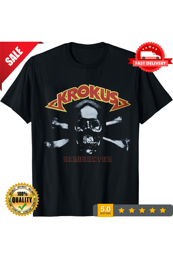 Cotton T-Shirt Krokus Headhunter Album Tee Chris von Rohr Fernando von Arb, LIMITED EDITION-TH64488