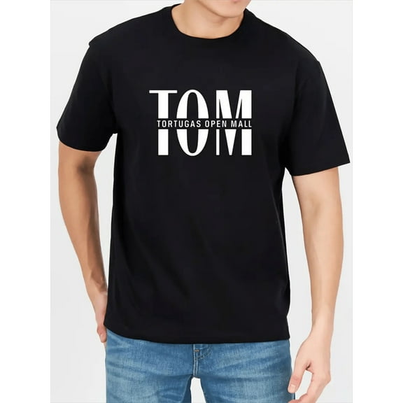 Cotton T-Shirt for Men Graphic Tees For Men Letter Printed Boys T-Shirt Funny Shirt Black B XL