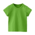 thumbnail image 1 of Cotton T-Shirt for Toddler Boys Girls Crew Neck Short Sleeve Baisc Tee Casual Loose Fit Solid Color Tops (12-18 Months, Green), 1 of 5