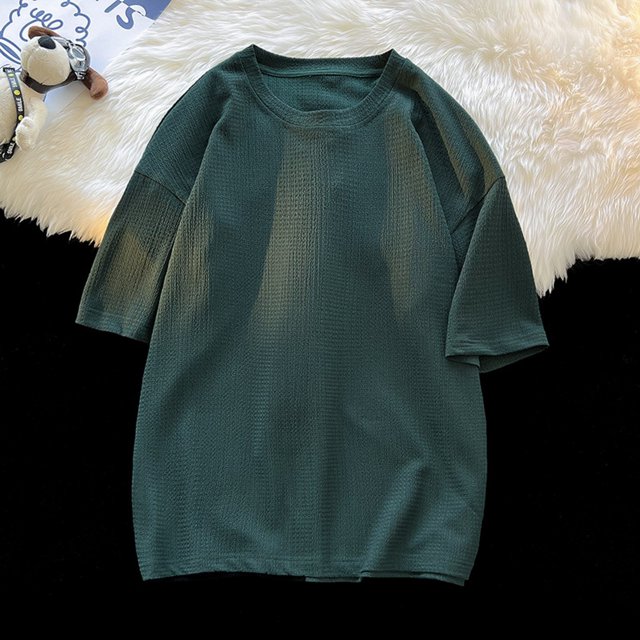 Cotton T Shirts for Men Casual Men's Short sleeve round neck solid