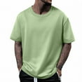 thumbnail image 1 of Cotton T-Shirts Mens Short Sleeve Crew Neck T Shirts Casual Classic Basic Tee Shirts Army Green L, 1 of 3