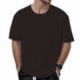 thumbnail image 1 of Cotton T-Shirts Mens Short Sleeve Crew Neck T Shirts Casual Classic Basic Tee Shirts Coffee L, 1 of 4