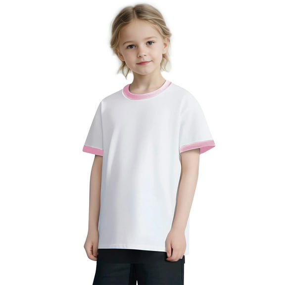 Cotton T-Shirts for Boys Girls Short Sleeve Tops Size 2-13 Toddlers Teens Casual Pullover Crewneck Breathable Going-Out Workout Tees 2025