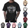 thumbnail image 1 of Cotton T Shirts for Men Graphic Comfort Loose Fit Round Neck Holiday Pullover Tees Quick Dry Active Athletic Men's Summer Shirts, 1 of 4