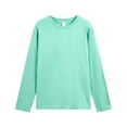 thumbnail image 1 of Cotton T-Shirts for Men Long Sleeve Round Neck Base Tee Shirt Fall Spring Winter Tshirts Casual Solid Color Tops (4XL, Mint Green), 1 of 4