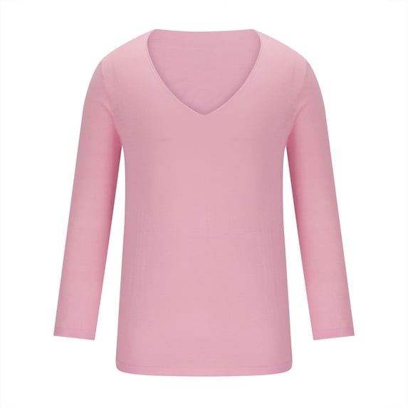 Cotton T Shirts for Men V Neck Long Sleeve Casual Pullover T-Shirts Basic Solid Color Comfort Lightweight Going Out Tees Tops