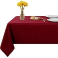 thumbnail image 1 of Cotton Table Cloths – Rectangle Cloth for Kitchens, Weddings, Dinning Decorations & Table Top Covers, 6 To 8 Seaters, 100% Natural and Wrinkle Free, Pack of 12 - Burgundy Solid, 60 x 120 Inch., 1 of 5