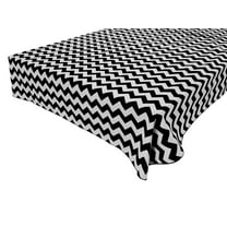 Cotton Tablecloth Chevron Zig Zag Print Black