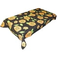 thumbnail image 1 of Cotton Tablecloth Floral Print Sunflowers on Black, 1 of 1
