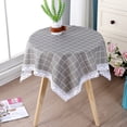 thumbnail image 1 of Cotton Tablecloth Multi-Use Round Tablecloth Handmade Tablecloth Wipe Clean Tablecloth, Suitable for Dining Table, Self-help Party And Camping, 41.3x41.3", 1 of 3