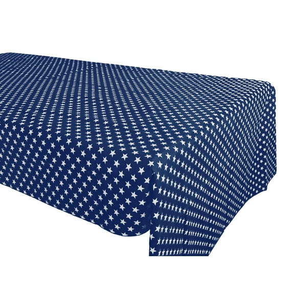 Cotton Tablecloth Stars Print Navy Blue