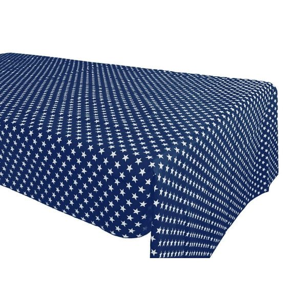 Cotton Tablecloth Stars Print Navy Blue