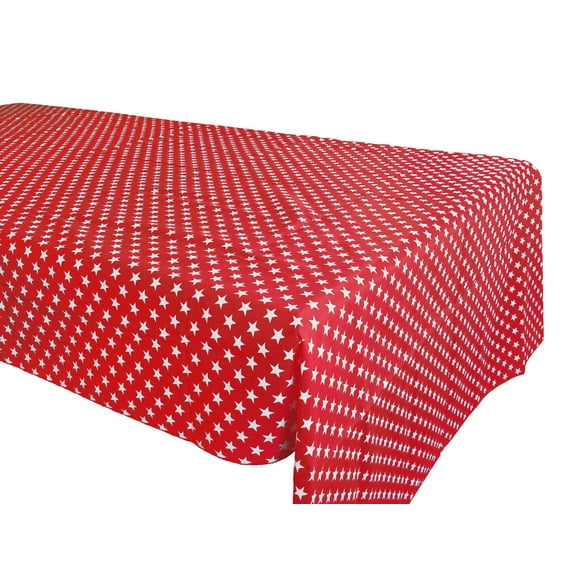 Cotton Tablecloth Stars Print Red