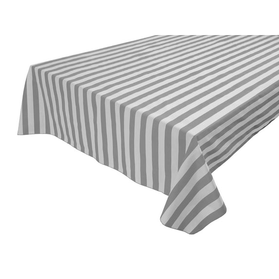 Cotton Tablecloth Stripes Print / 1 Inch Wide Stripe Grey