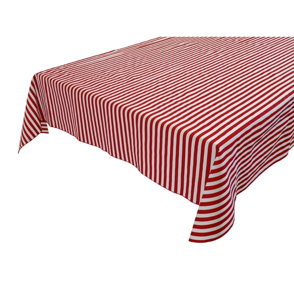 Cotton Tablecloth Stripes Print / Half Inch Wide Stripe Red