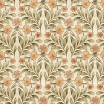 Cotton Tails Floral Cream Cotton Fabric (Yard)