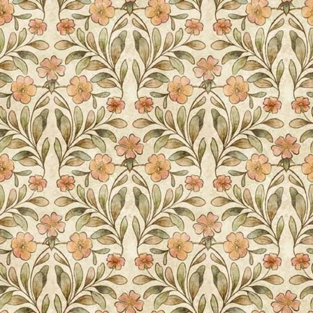 Cotton Tails Floral Cream Cotton Fabric (Yard)