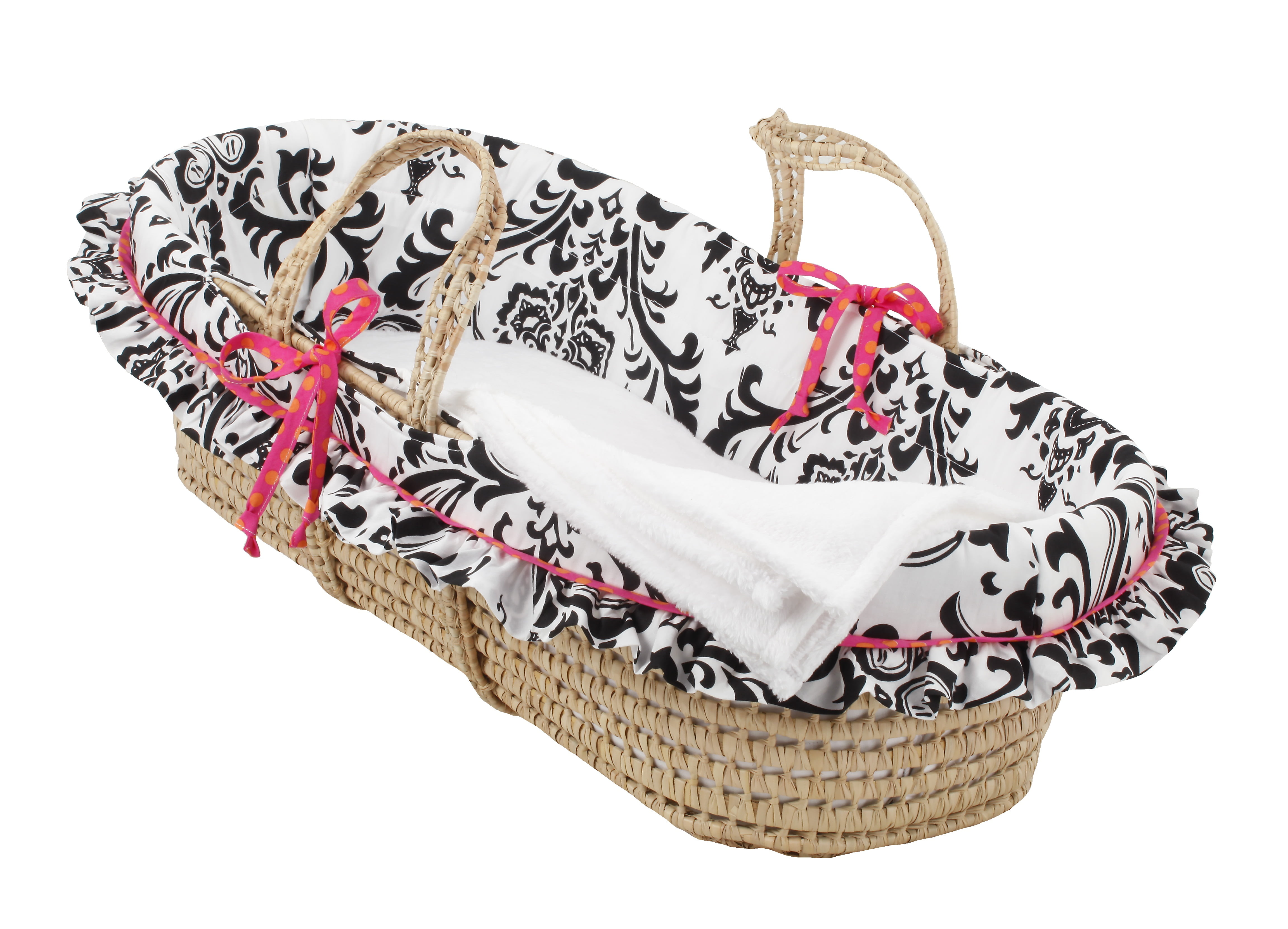 Cotton Tale Designs 100 Cotton Floral Damask Black White and Pink Girl