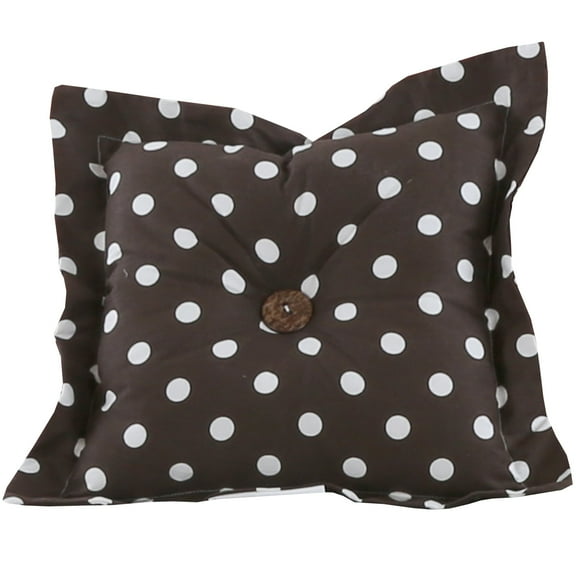 Cotton Tale Designs Cotton Tale Houndstooth Brown and White Polka Dot Decor Throw Pillow