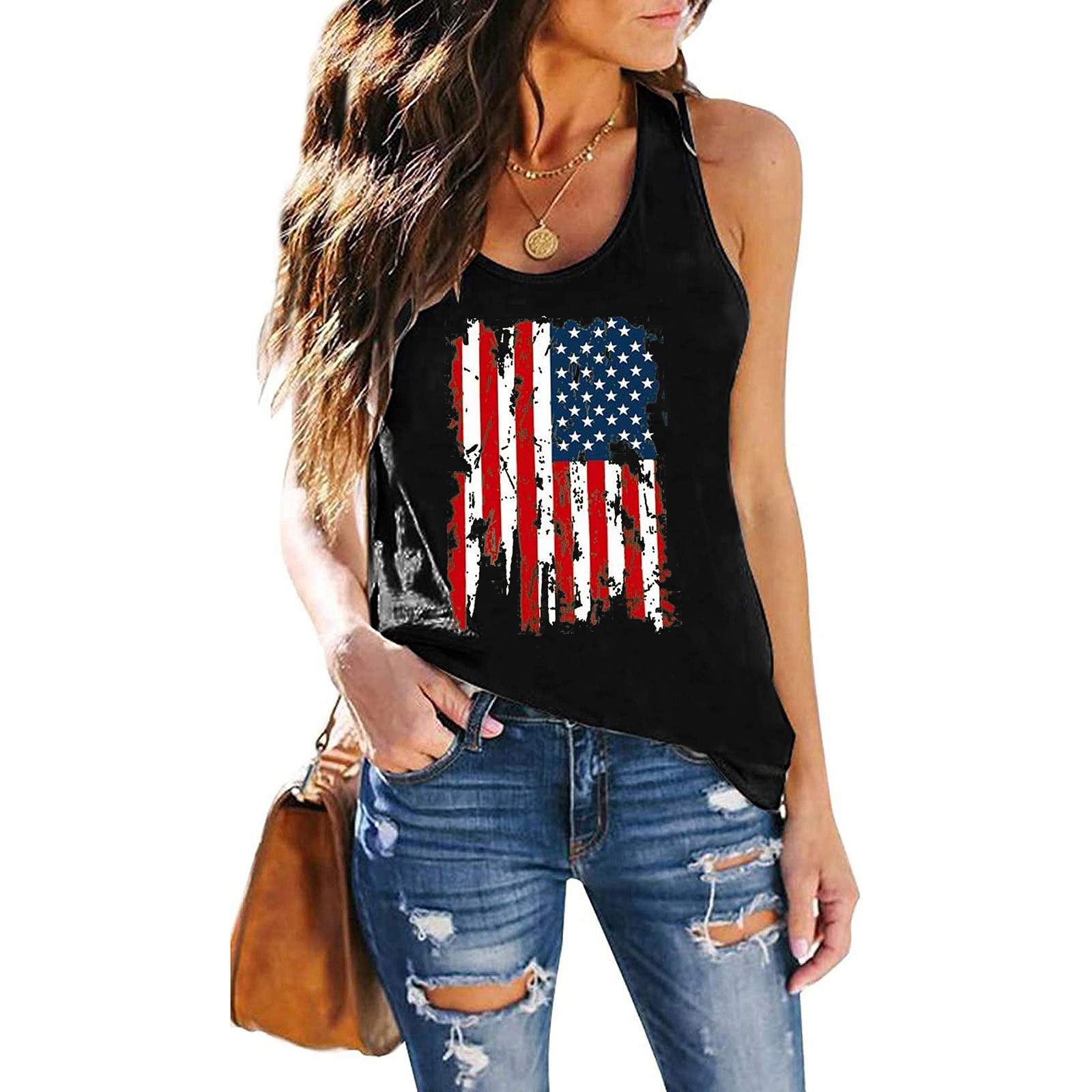 Cotton Tank Top Women Tank Top Ladies Printed Casual White Tank Top