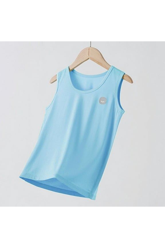 Cotton Tank Tops for Teen Boys & Girls 2025 Size 2-16 Juniors Toddlers Casual Solid Sleeveless Crewneck Lightweight Undershirts Vest