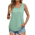 thumbnail image 1 of Cotton Tank Tops for Womens Summer U Neck Sleeveless Shirts Fltter Hem Camisole Basic Pure Tunics Tee Vintage Causal Camis Workout Sport Yoga Gym Vest Loose Fitted Blouses, 1 of 5