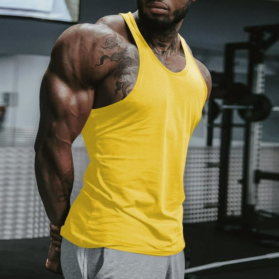 Cotton Tank Tops for Men Sleeveless Racerback Crewneck Muscle Undershirts Shirts Mens Casual Solid Color Lightweight Pullover Athletic Workout Vests