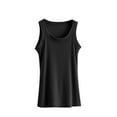 thumbnail image 1 of Cotton Tank Tops for Women Soft Summer Casual Sleeveless Crew Neck Modal Shirt Blouses Comfy Workout Base Tee (L, Black), 1 of 5