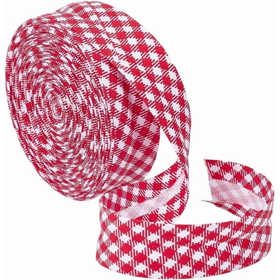 Cotton Tartan Ribbon for Gift Wrapping Hair Accessories Craft FireBrick 7/8 inch(21mm) about 10.94 Yards(10m)/Roll