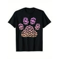 thumbnail image 1 of Cotton Tee Paw Print Huskies Graphic T-Shirt Top Dog Lover Street Fashion Casual Comfortable Black S-5XL, 1 of 5
