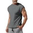thumbnail image 1 of Cotton Tee Shirts for Mens Summer Athletic Stretch Ultra Soft Textured Tops Round Neck Tee Cap Sleeve Blouses Lounge Breathable Tops Hiking Outdoor Track Clothes, 1 of 7