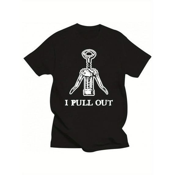 Cotton Tee Wine Graphic T-Shirt Vintage Design Humor Casual Fashion Short Sleeve Black S-5XL