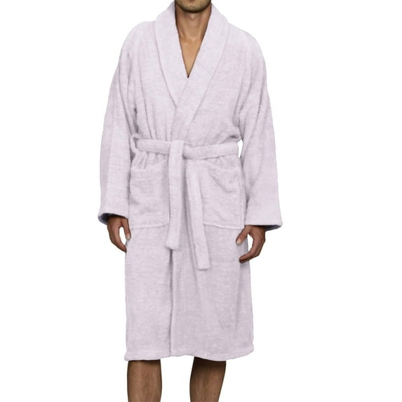 Superior Terry Cotton Adult Unisex Soft Lightweight Bathrobe, Large, Lilac