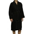 thumbnail image 1 of Superior Terry Cotton Adult Unisex Soft Lightweight Bathrobe, Medium, Black, 1 of 8