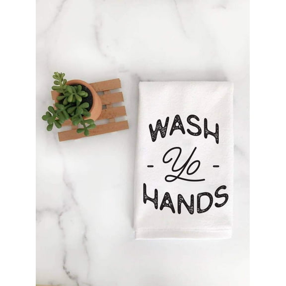 Cotton Terry Bathroom Hand Towel - Wash Yo Hands