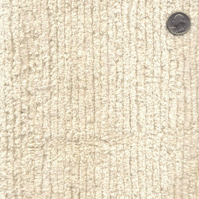 Cotton Terry Chenille Fabric by the Yard - Natural (Cream/Ivory)  (TC0521-596) 