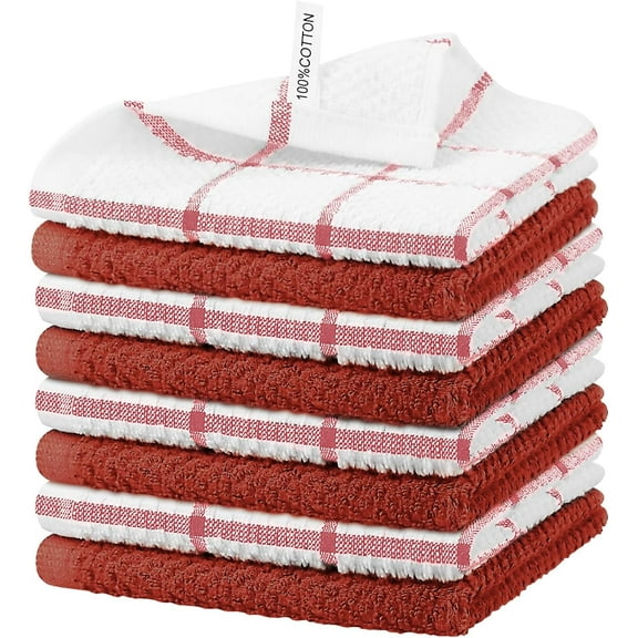 Cotton Terry Dish Cloths,Super Soft Dish Towels for Kitchen,Absorbent Dish Rags for Cleaning,12x12 Inches,Black