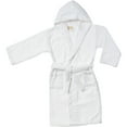 thumbnail image 1 of Cotton Terry Kids Unisex Hooded Bath Robe, Large, White, 1 of 8
