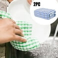thumbnail image 1 of Cotton Terry Kitchen Dish Cloths 6x6 Inch Ultra Soft Absorbent Quick Drying Dish Rags Set of 2 Multicolor Reusable Washable Cleaning Towels for Dishes Countertops Surfaces, 1 of 4