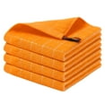 thumbnail image 1 of Cotton Terry Kitchen Towels(12*12inches), Checkered Designed, Soft and Super Absorbent Dish Towels, 4 Pack - Orange, 1 of 5