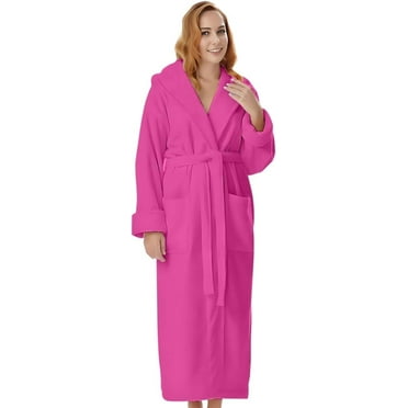 KAHAF COLLECTION - Terry Cotton Robes for Women and Men, Terry Shawl Collar Bathrobe, One Size, Unisex for Men and Women