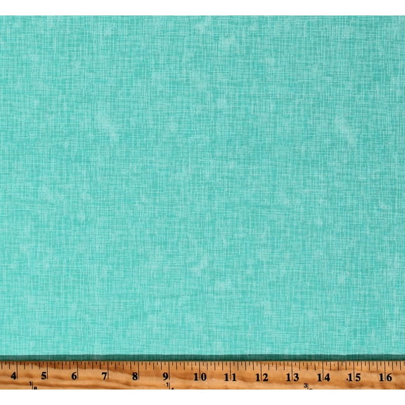Cotton Textured-Look Blender Grid Lines Quilter's Linen Aqua Cotton Fabric Print by the Yard (ETJ-9864-370POOL)