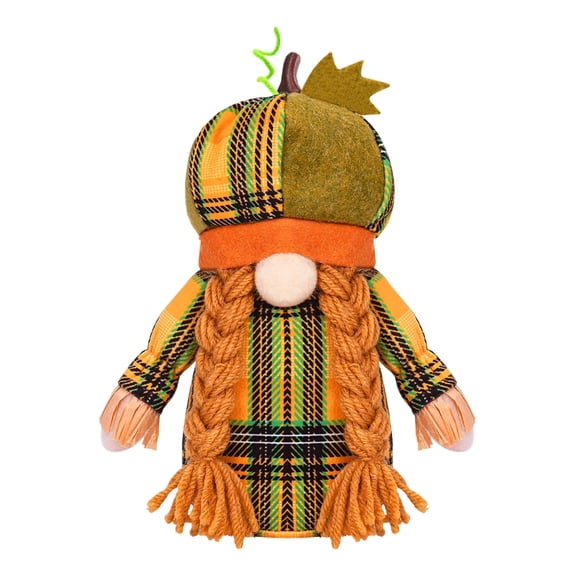 Cotton Thanksgiving Gnome with Pumpkin Head in A for Fall Farmhouse Kitchen Table Decor