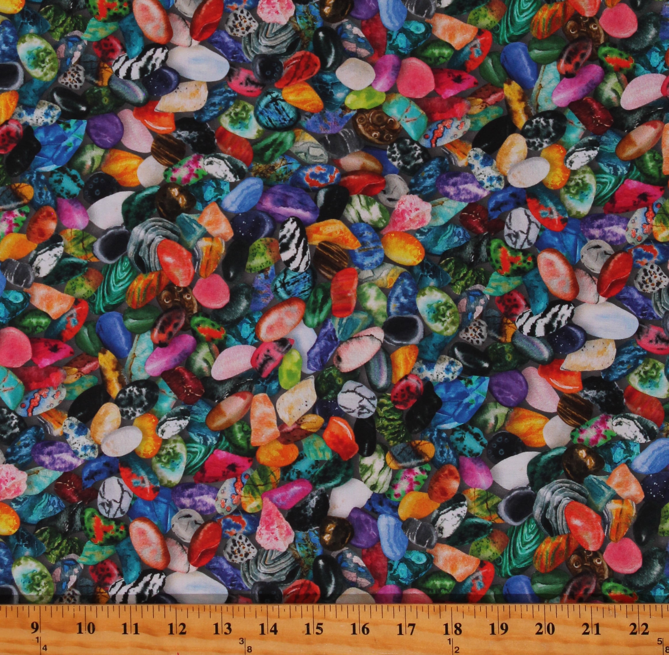 Cotton The Gem Collector Jewels Gemstones Rocks Minerals Multicolor Cotton Fabric Print by the Yard (SRKD-21289-201JEWEL)